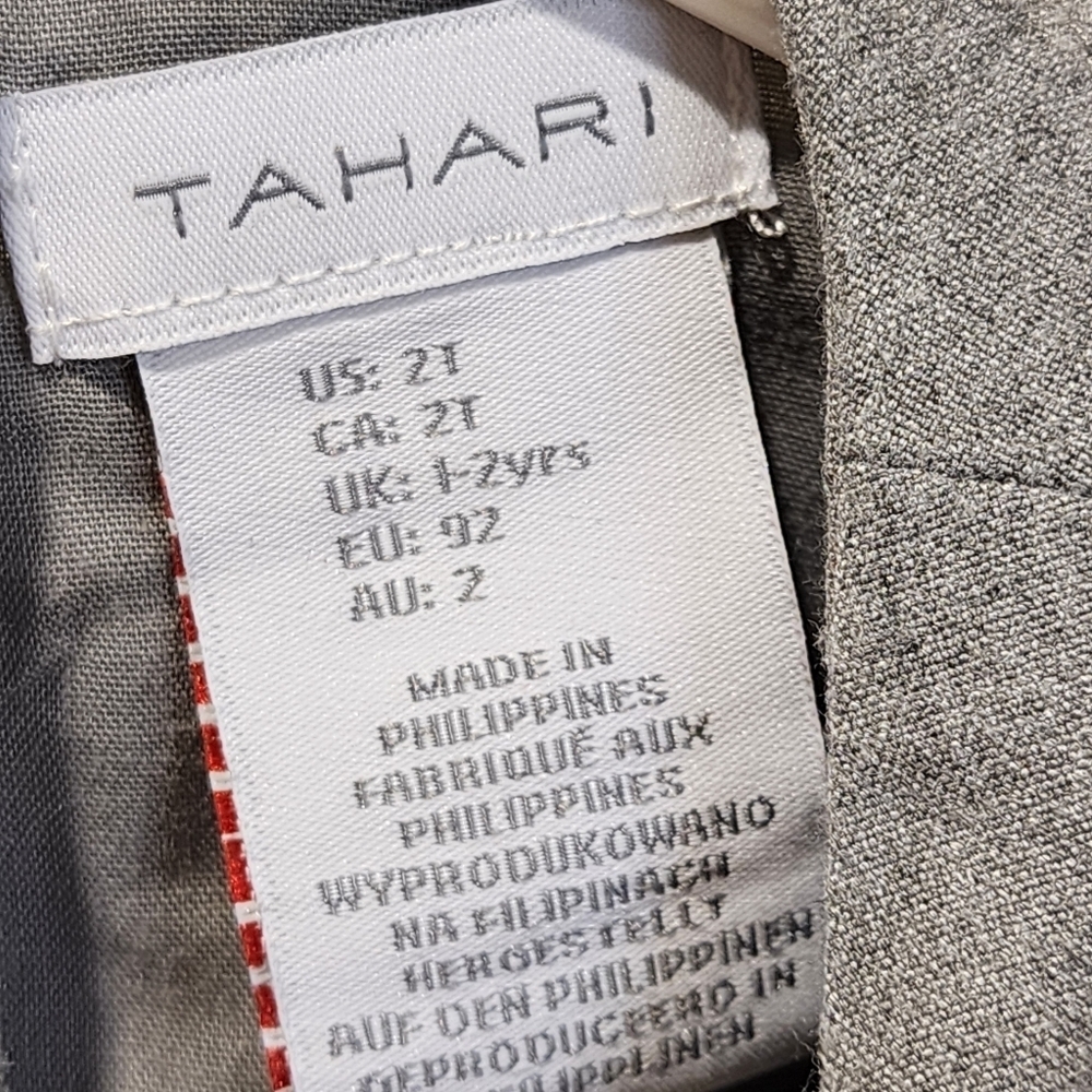 TAHARI  gray Baby girls dress size 2t - Picture 6 of 14